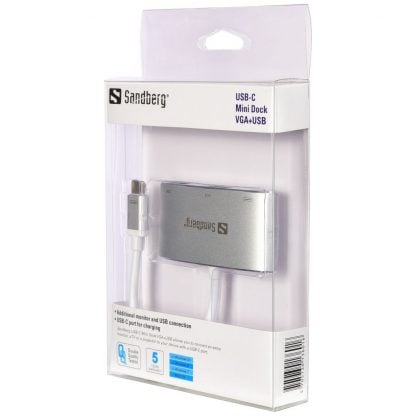 Sandberg USB-C Mini Dock VGA+USB (136-01) - 2